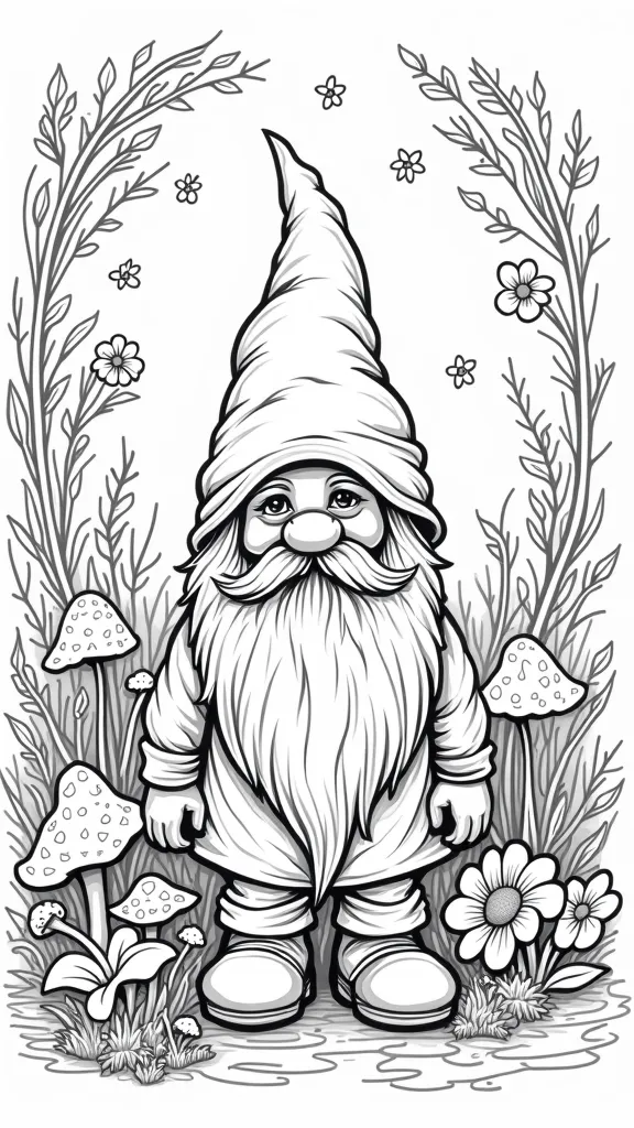 printable gnome coloring pages